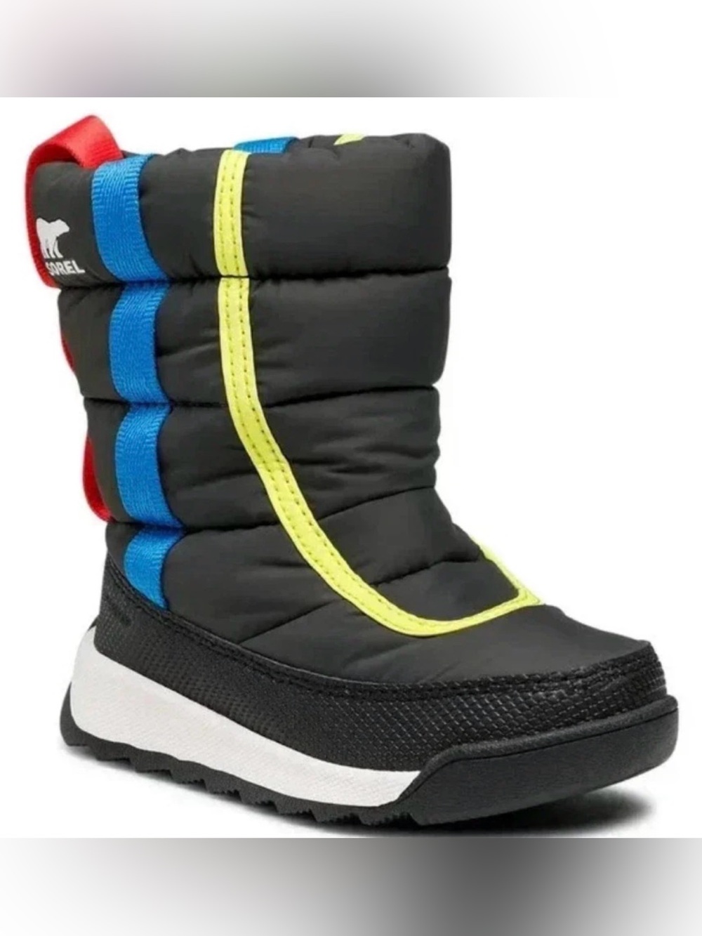 NEW Sorel Whitney II Puffy Mid Winter Boots Black/Multi Size 10 Toddler